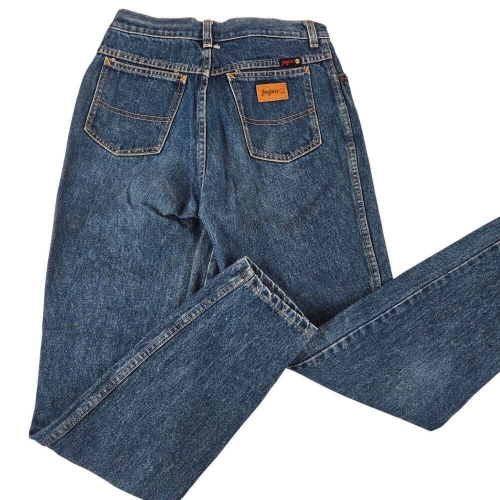 Vintage Jinglers Fade Out Blue Denim Jeans Womens 28 Straight Leg Relaxed Fit